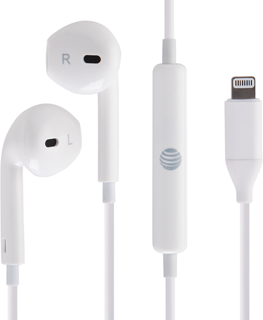 AT&T Lightning Corded Earbuds - White